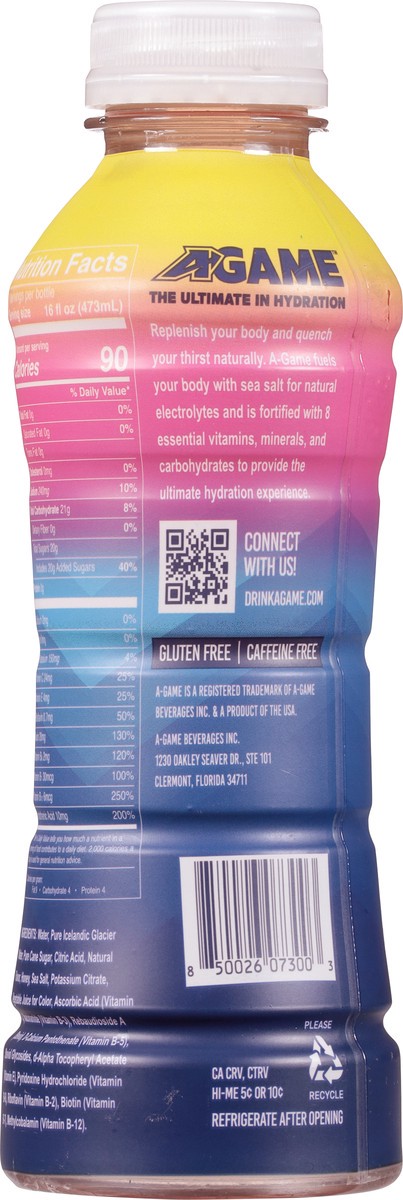 slide 5 of 9, A-Game Premium Strawberry Lemonade Hydration Beverage 16.9 fl oz, 16 oz