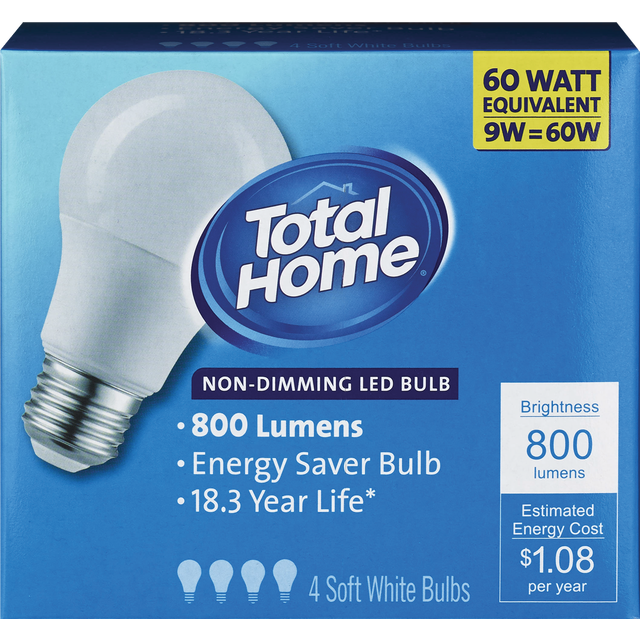 slide 1 of 1, Globe 4Pk Led 60W A19 Bulb, 1 ct