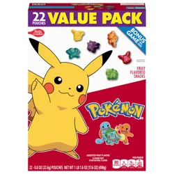 Betty Crocker Pokemon Fruit Flavored Snacks, Treat Pouches, Gluten Free Snack, Value Pack, 22 Ct, 17.6 oz