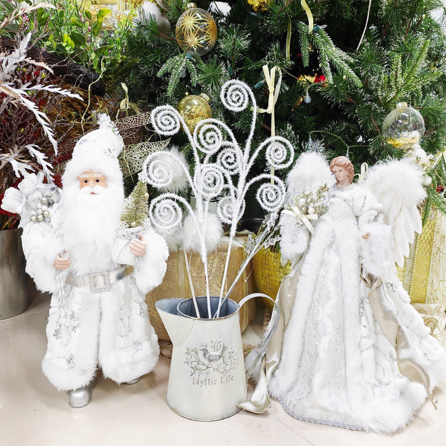 slide 2 of 3, 31" White Tinsel Swirly Stem By Ashland, 31 in