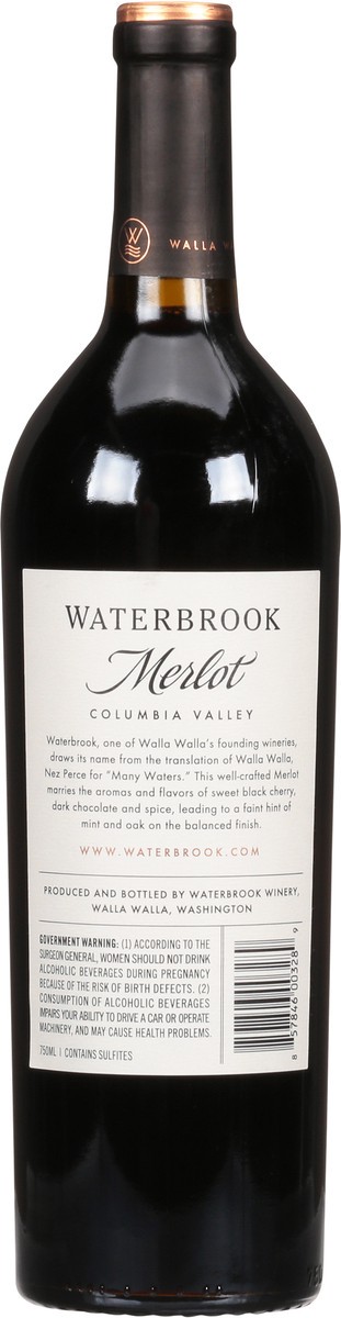 slide 5 of 9, PRECEPT Waterbrook Merlot, 750 ml