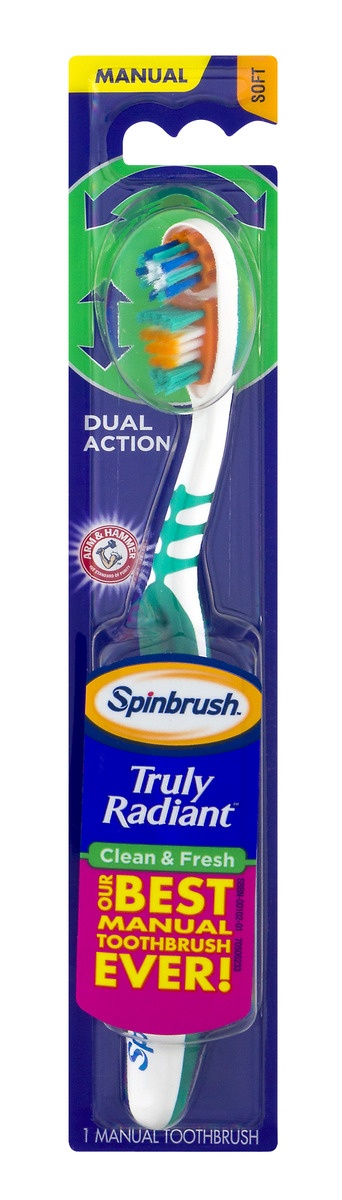 slide 1 of 1, ARM & HAMMER Spinbrush Truly Radiant Clean & Fresh Soft Toothbrush, 1 ct