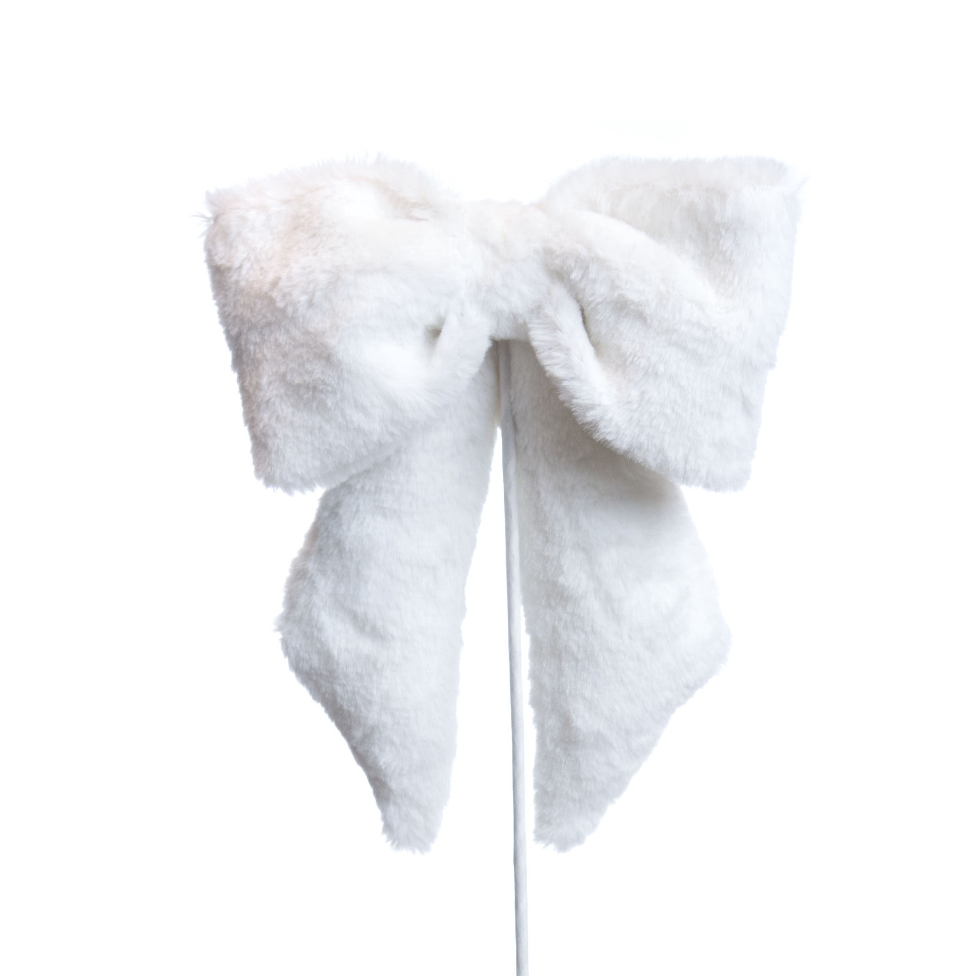 slide 3 of 3, 24" White Faux Fur Bow Stem By Ashland, 7.5 in x 1.75 in x 24 in