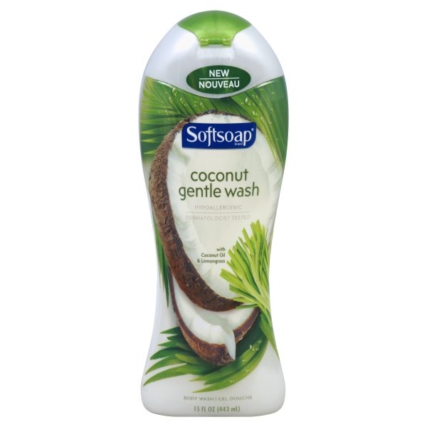 slide 1 of 1, Softsoap Gentle Body Wash Coconut, 15 oz