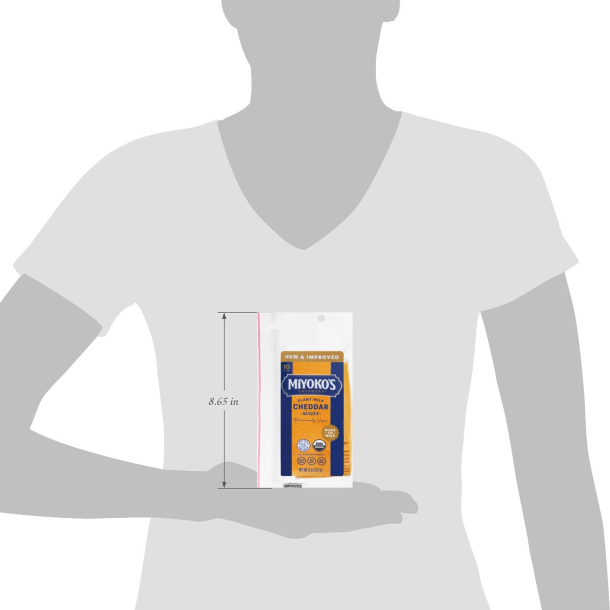 slide 7 of 14, Miyoko's Creamery Plant Milk Cheddar Cheese Slices 10 Each, 10 ct