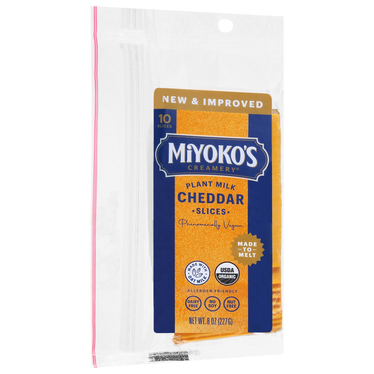 slide 8 of 14, Miyoko's Creamery Plant Milk Cheddar Cheese Slices 10 Each, 10 ct