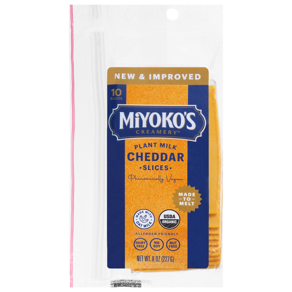 slide 10 of 14, Miyoko's Creamery Plant Milk Cheddar Cheese Slices 10 Each, 10 ct