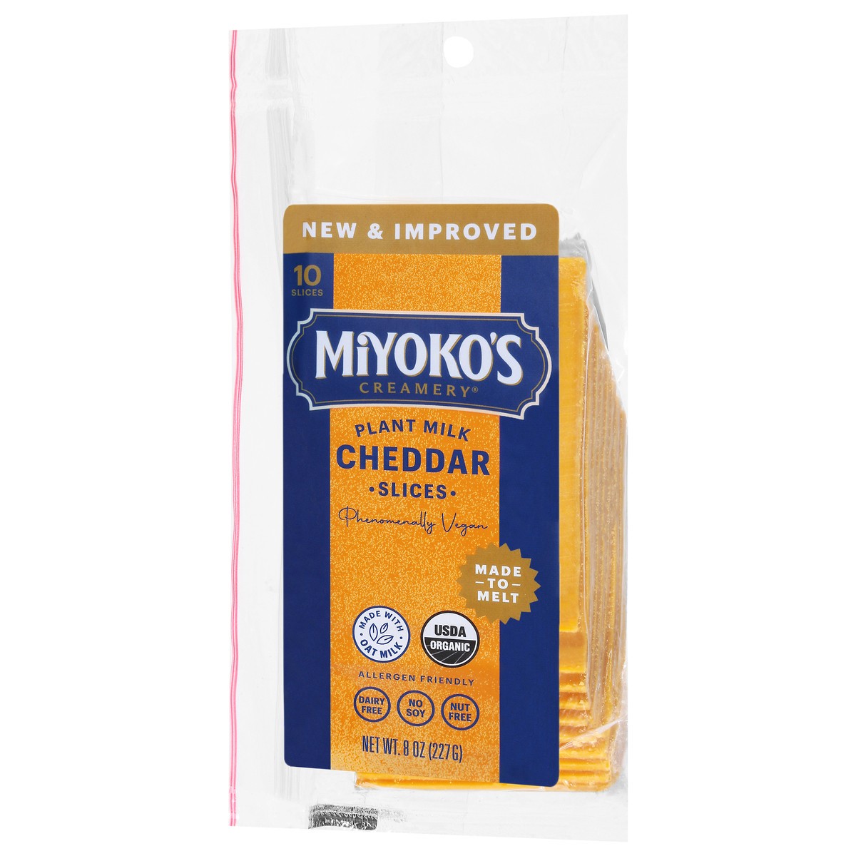slide 4 of 14, Miyoko's Creamery Plant Milk Cheddar Cheese Slices 10 Each, 10 ct