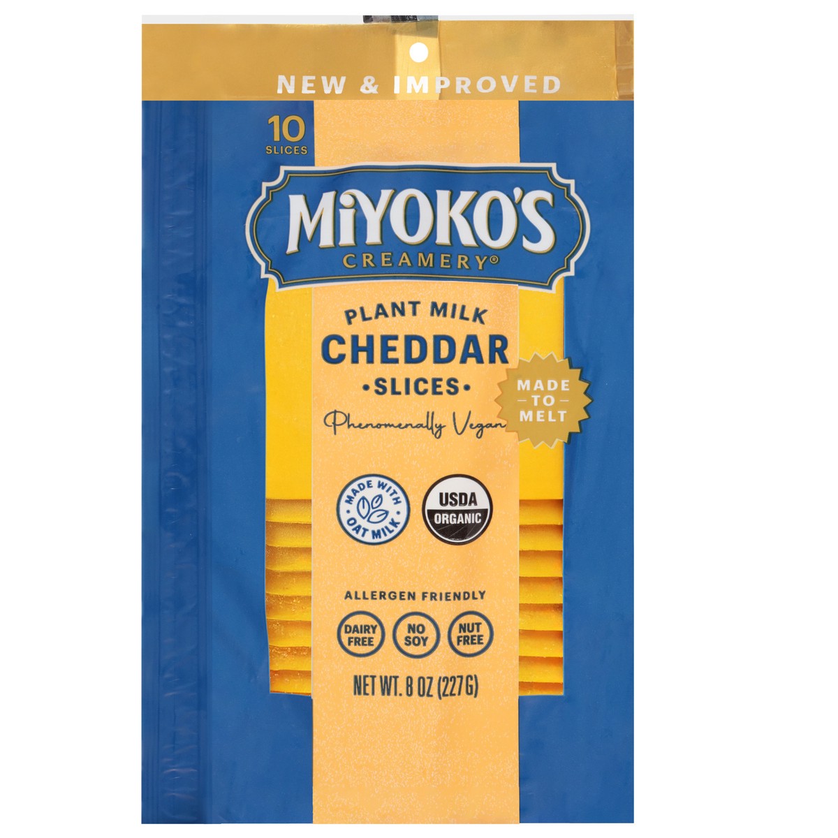 slide 1 of 14, Miyoko's Creamery Plant Milk Cheddar Cheese Slices 10 Each, 10 ct