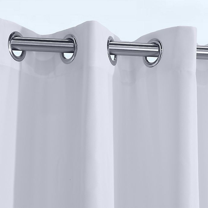 slide 2 of 3, Commonwealth Home Fashions Coastal Indoor/Outdoor Grommet Top Window Curtain Panel - White, 96 in