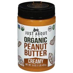 Just About Foods Creamy Organic Peanut Butter 16 oz