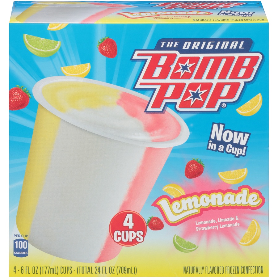 slide 1 of 1, Blue Bunny the Original Bomb Pop Lemonade Frozen Confection, 4 ct; 6 oz