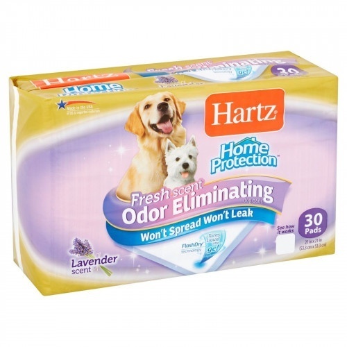 slide 1 of 1, Hartz Home Protection Fresh Lavender Scent Odor Eliminating Dog Pads, 30 ct