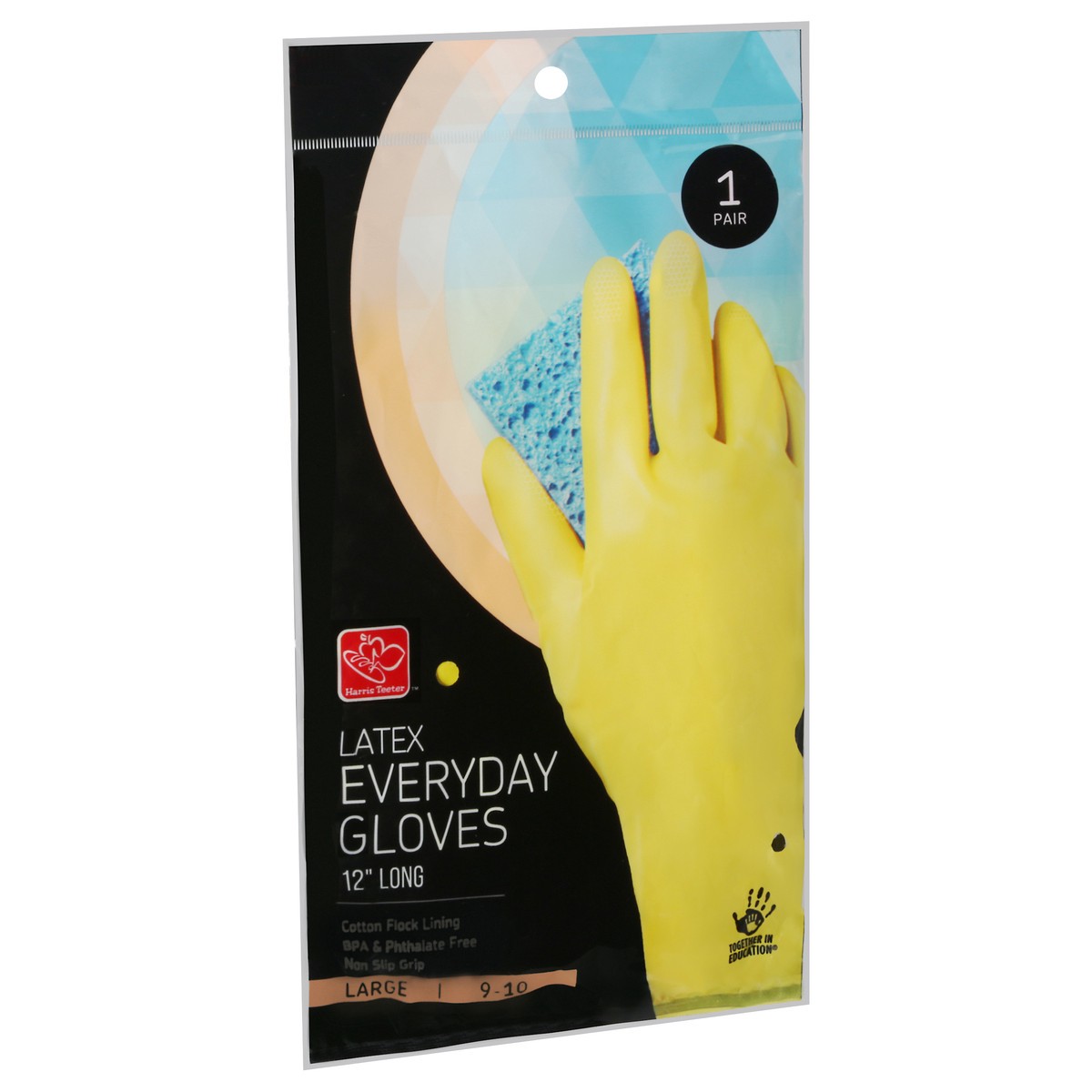 slide 10 of 10, Harris Teeter Latex Gloves Large, 1 ct