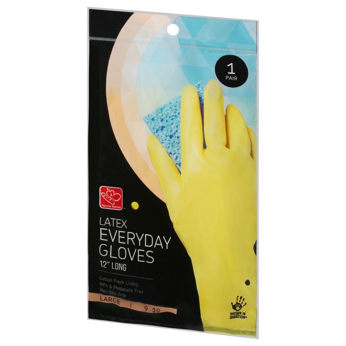 slide 7 of 10, Harris Teeter Latex Gloves Large, 1 ct