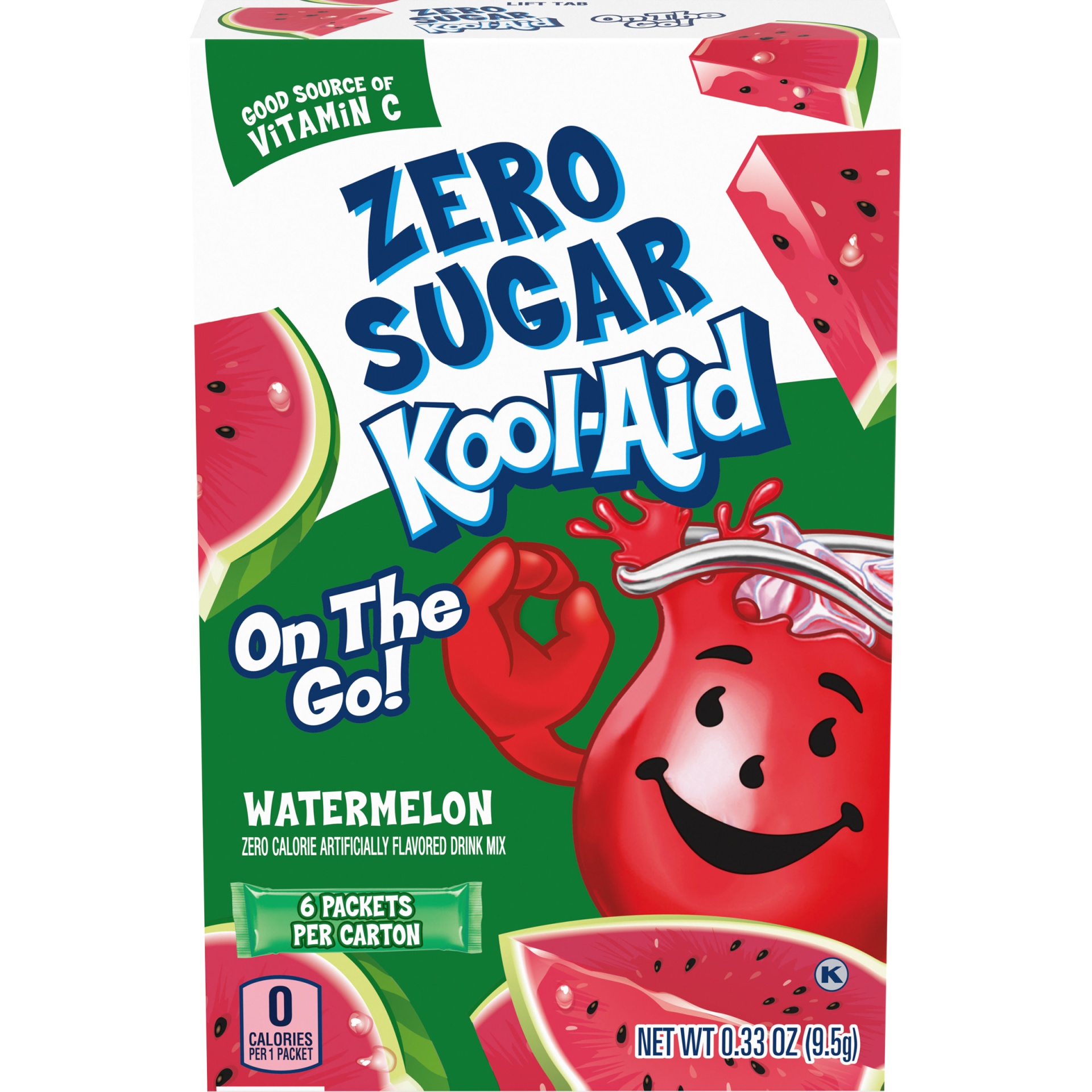 slide 1 of 2, Kool-Aid Watermelon Zero Sugar Artificially Flavored Powdered Soft Drink Mix On-the-Go-Packets, 0.33 oz