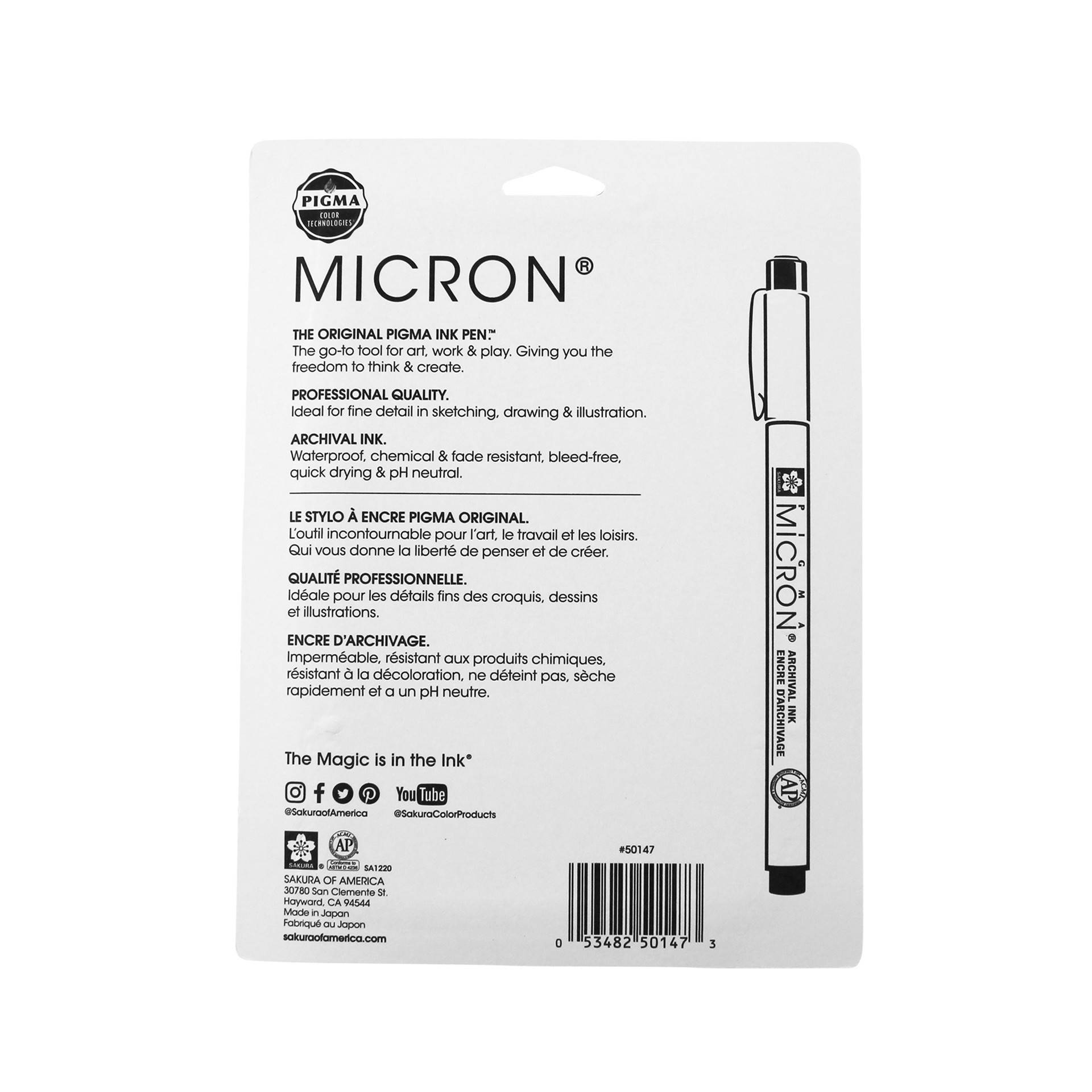 slide 4 of 5, Sakura Pigma Micron 08 Fine Line 8 Color Pen Set, 0.5 mm