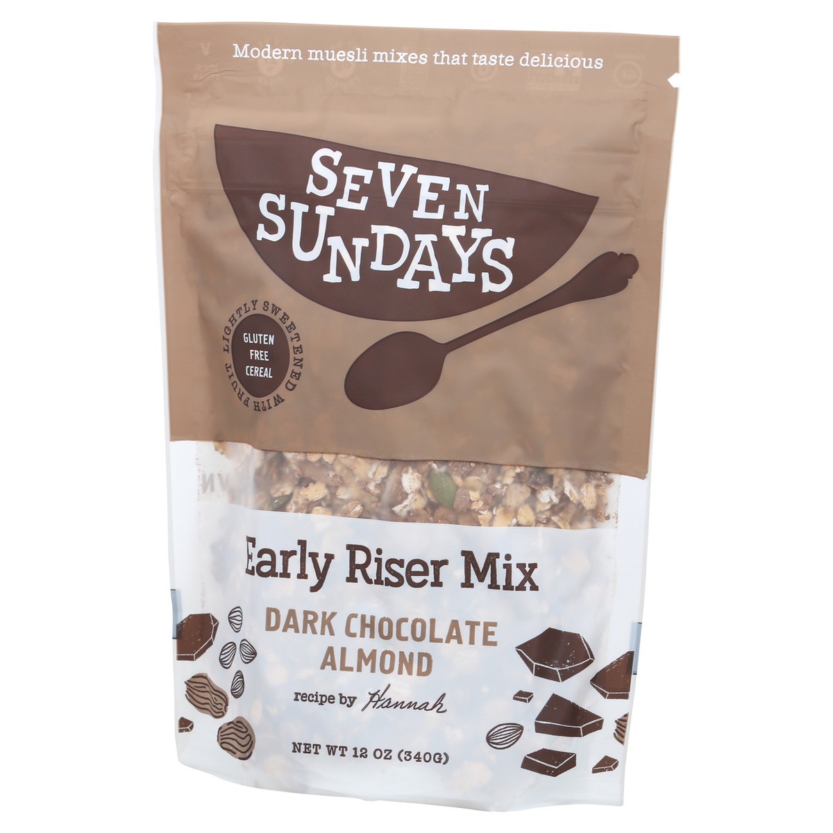 slide 2 of 9, Seven Sundays Early Riser Mix Dark Chocolate Almond Cereal 12 oz, 12 oz