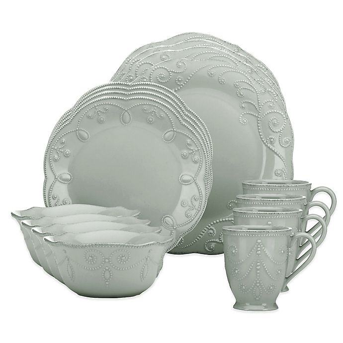 slide 1 of 1, Lenox French Perle Dinnerware Set - Grey, 16 ct