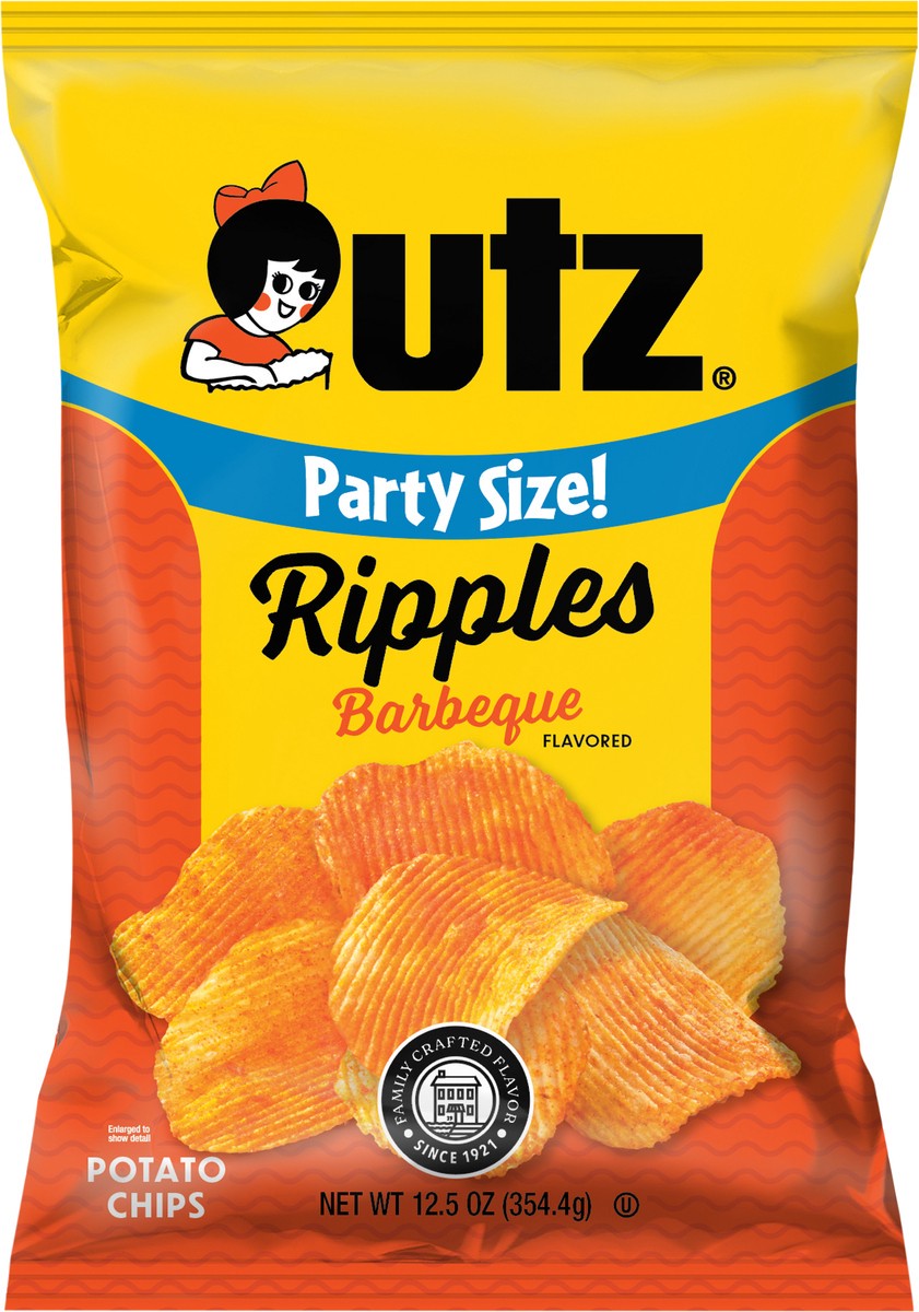 slide 5 of 12, Utz Ripples Potato Chips, Gluten-Free, Barbeque, Party Size, 12.5 oz Bag, 1 ct