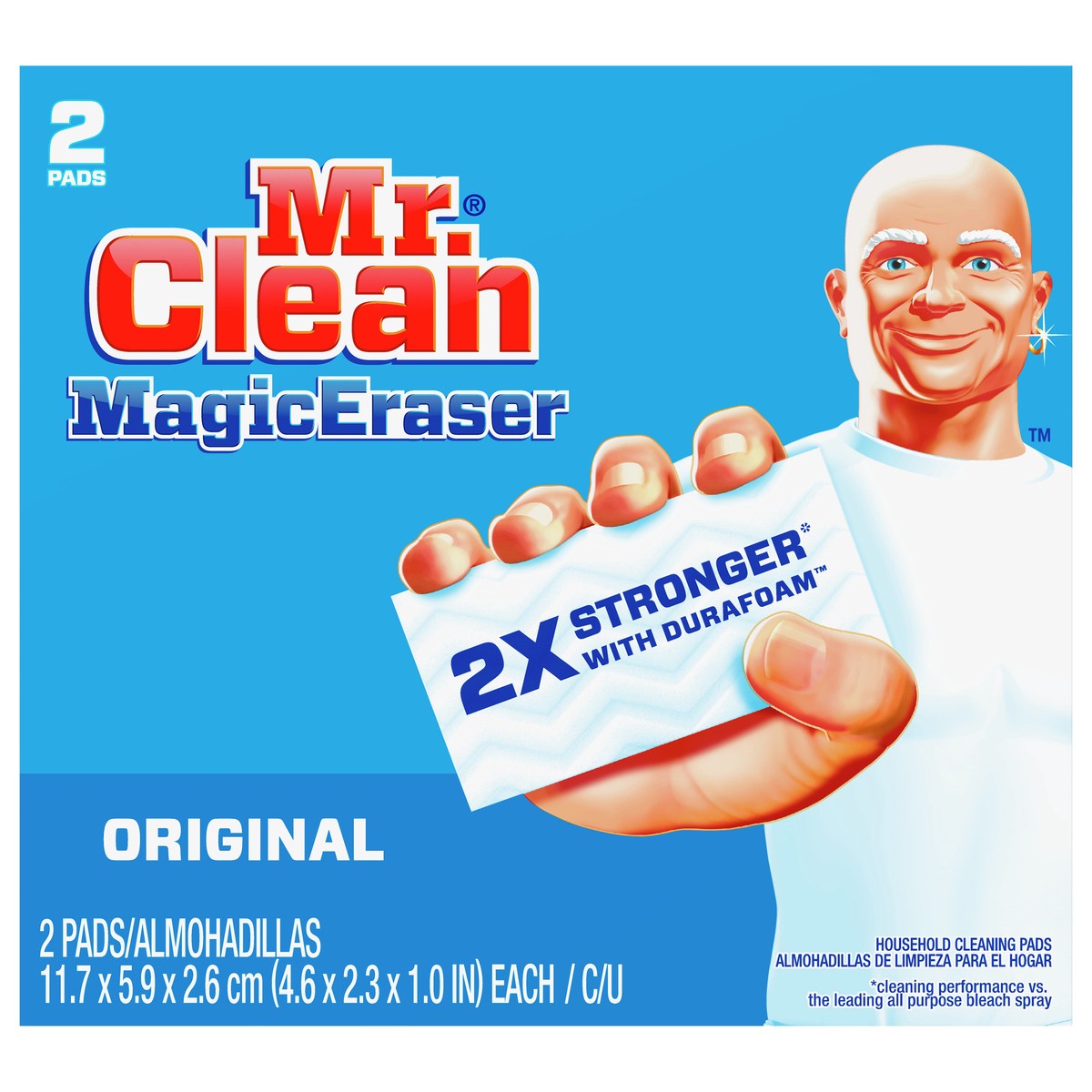slide 1 of 12, Mr. Clean Magic Eraser Original, Cleaning Pads with Durafoam, 2 count, 2 ct