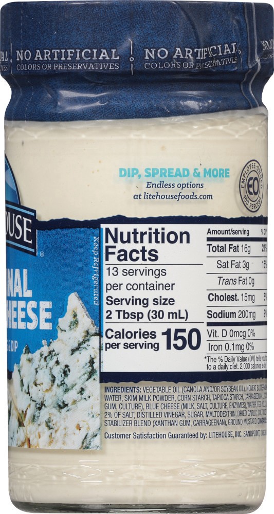 slide 4 of 4, Litehouse Original Blue Cheese Dressing & Dip 13 fl. oz. Jar, 13 fl oz