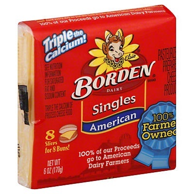 slide 1 of 5, Borden Dairy American Singles, 6 oz