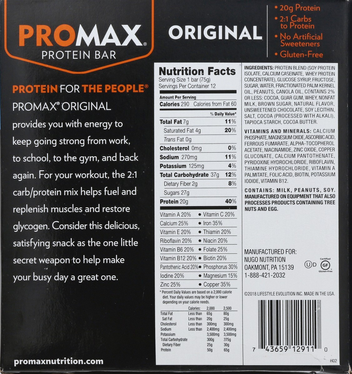 slide 5 of 9, Promax Original Chocolate Chip Cookie Dough Protein Bar 12 ea, 12 ct