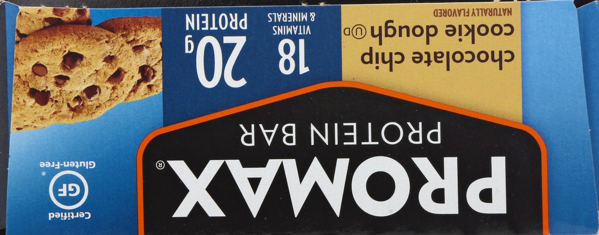 slide 9 of 9, Promax Original Chocolate Chip Cookie Dough Protein Bar 12 ea, 12 ct