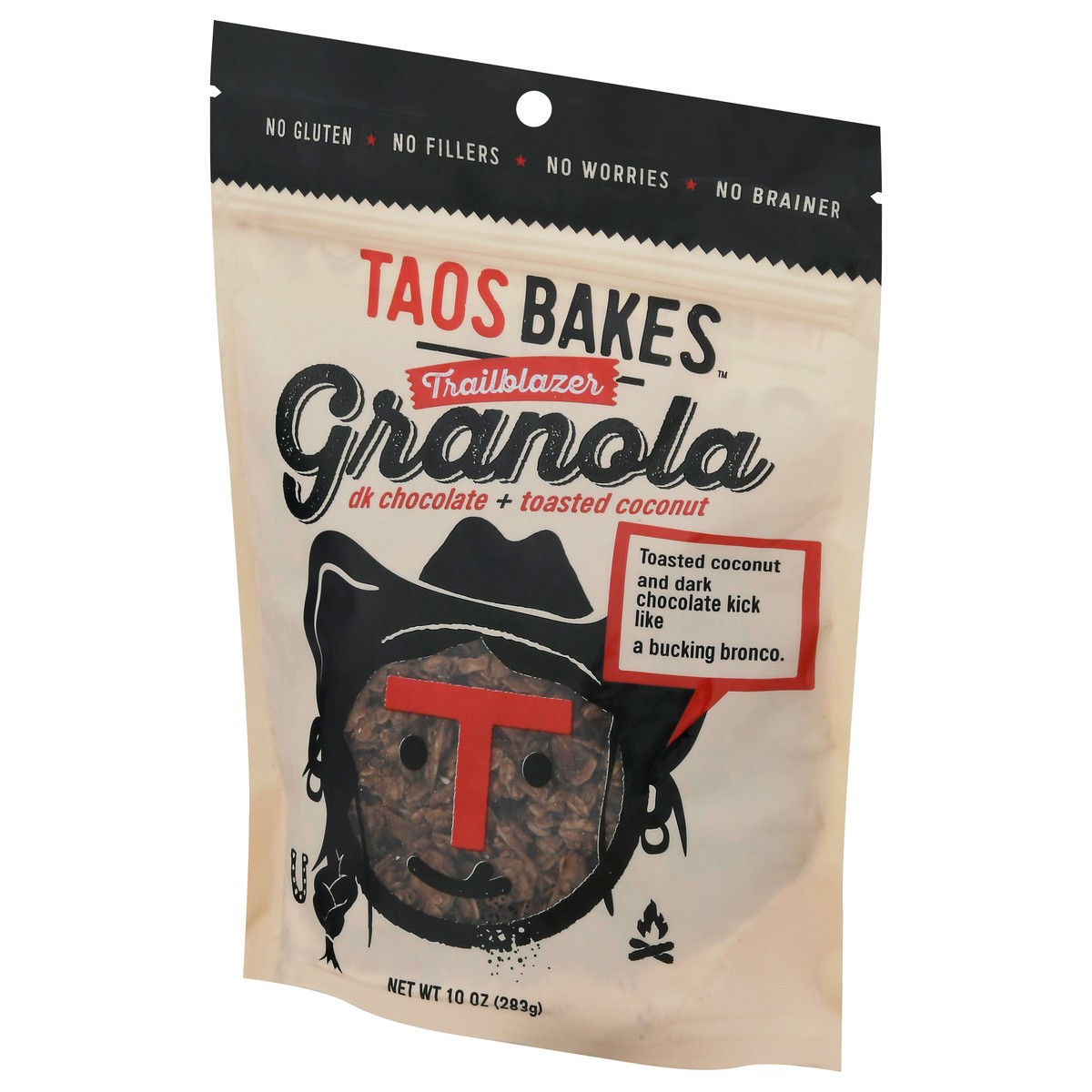slide 2 of 9, Taos Bakes Trailblazer Gluten Free Dark Chocolate + Toasted Coconut Granola, 10 oz