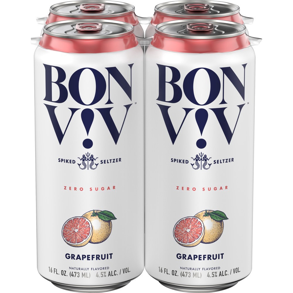 slide 1 of 8, Bon Viv Grapefruit Hard Seltzer, 4 ct; 16 oz