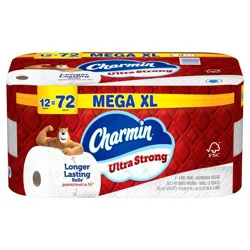 Charmin Toilet Paper Ultra Strong, 12 Mega XL Rolls, 2-ply Bath Tissue