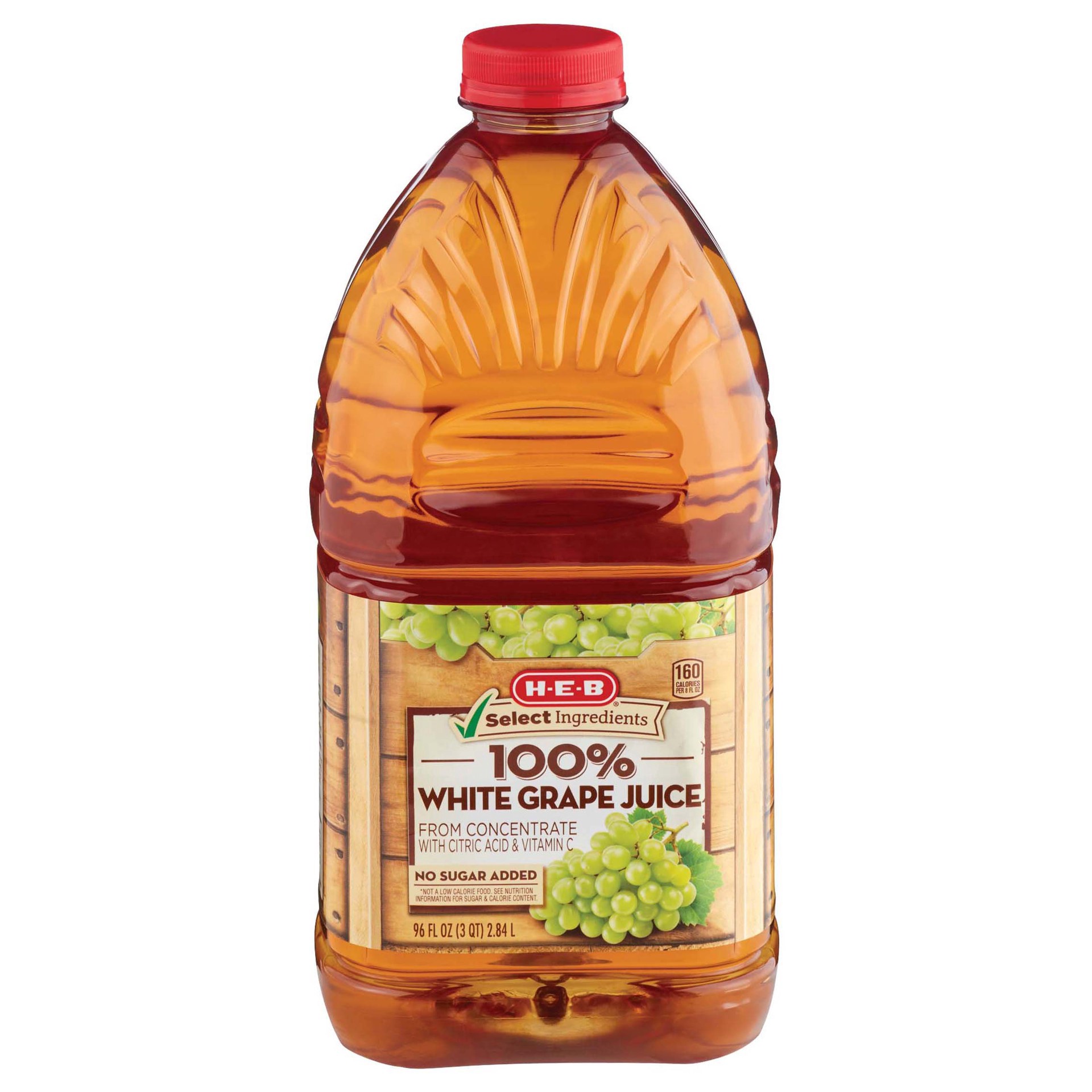 slide 1 of 1, H-E-B 100% White Grape Juice, 96 oz