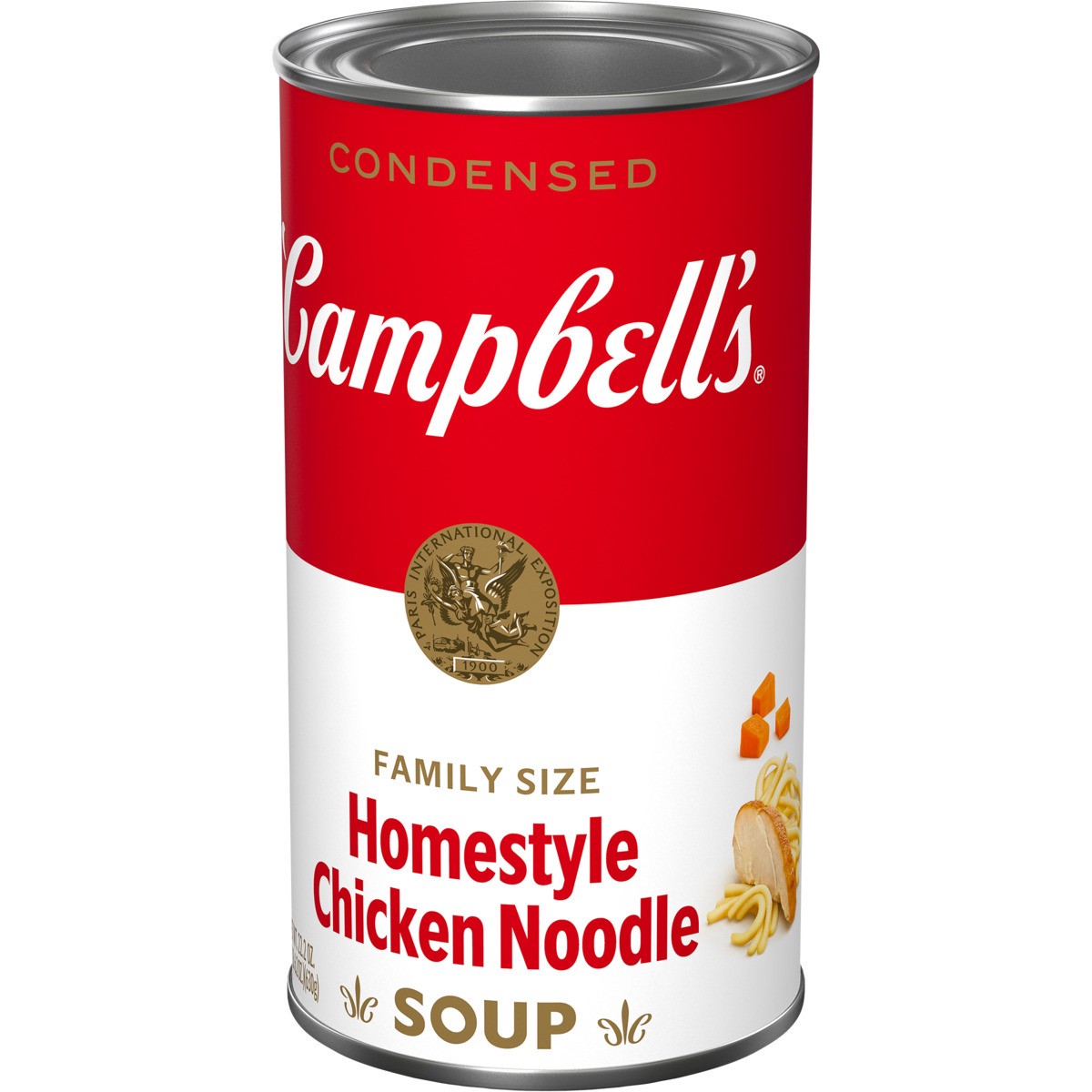 slide 2 of 9, Campbell's Condensed Family Size Homestyle Chicken Noodle Soup, 22.2 oz