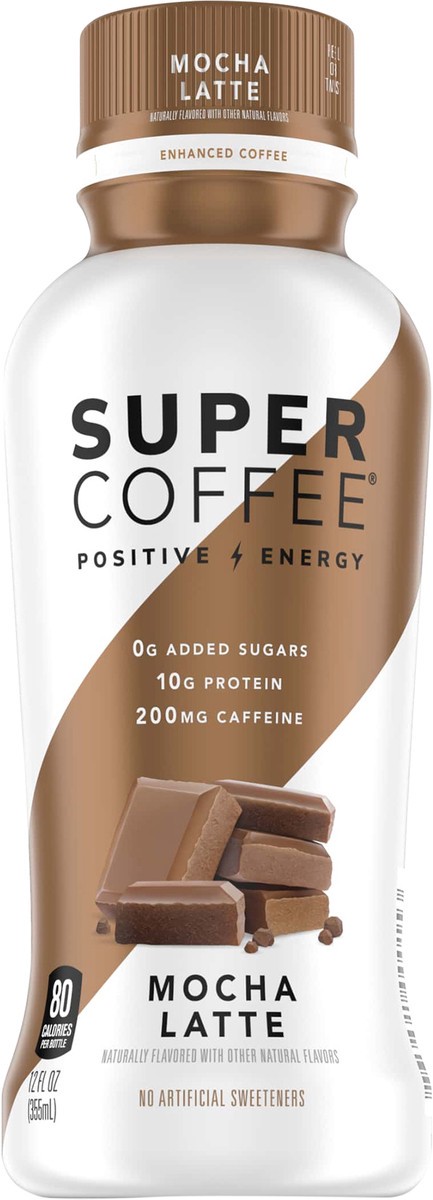 slide 1 of 6, Super Coffee Positive Energy Enhanced Mocha Latte Coffee - 12 fl oz, 12 fl oz