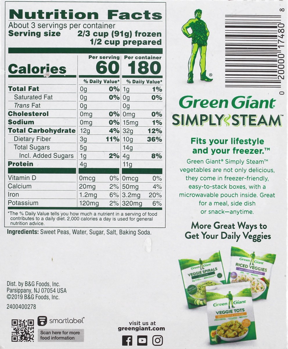 slide 3 of 11, Green Giant Simply Steam No Sauce Sweet Peas 9 oz, 9 oz