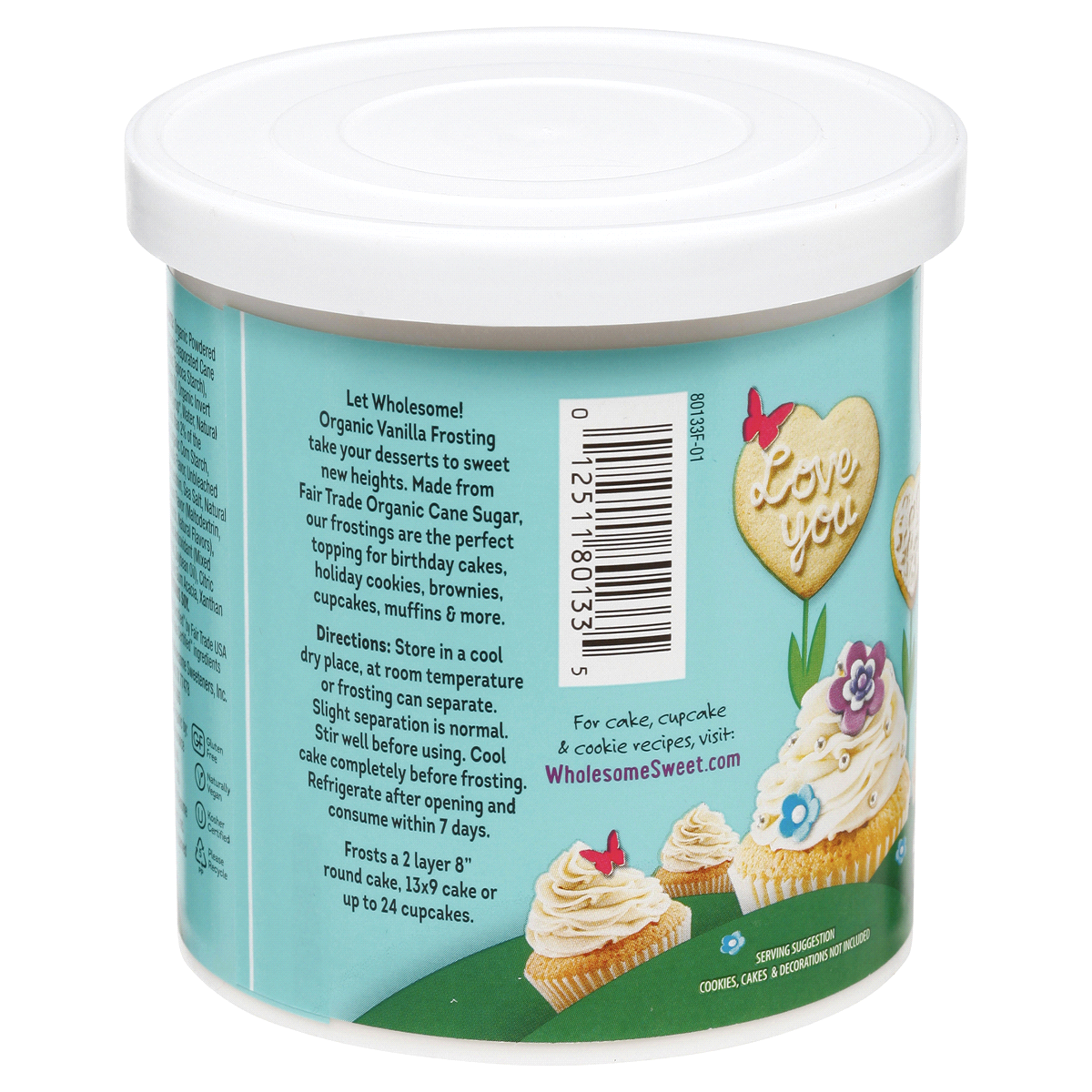 slide 2 of 3, Wholesome Sweeteners Wholesome Organic Gluten Free Vanilla Frosting, 12.5 oz