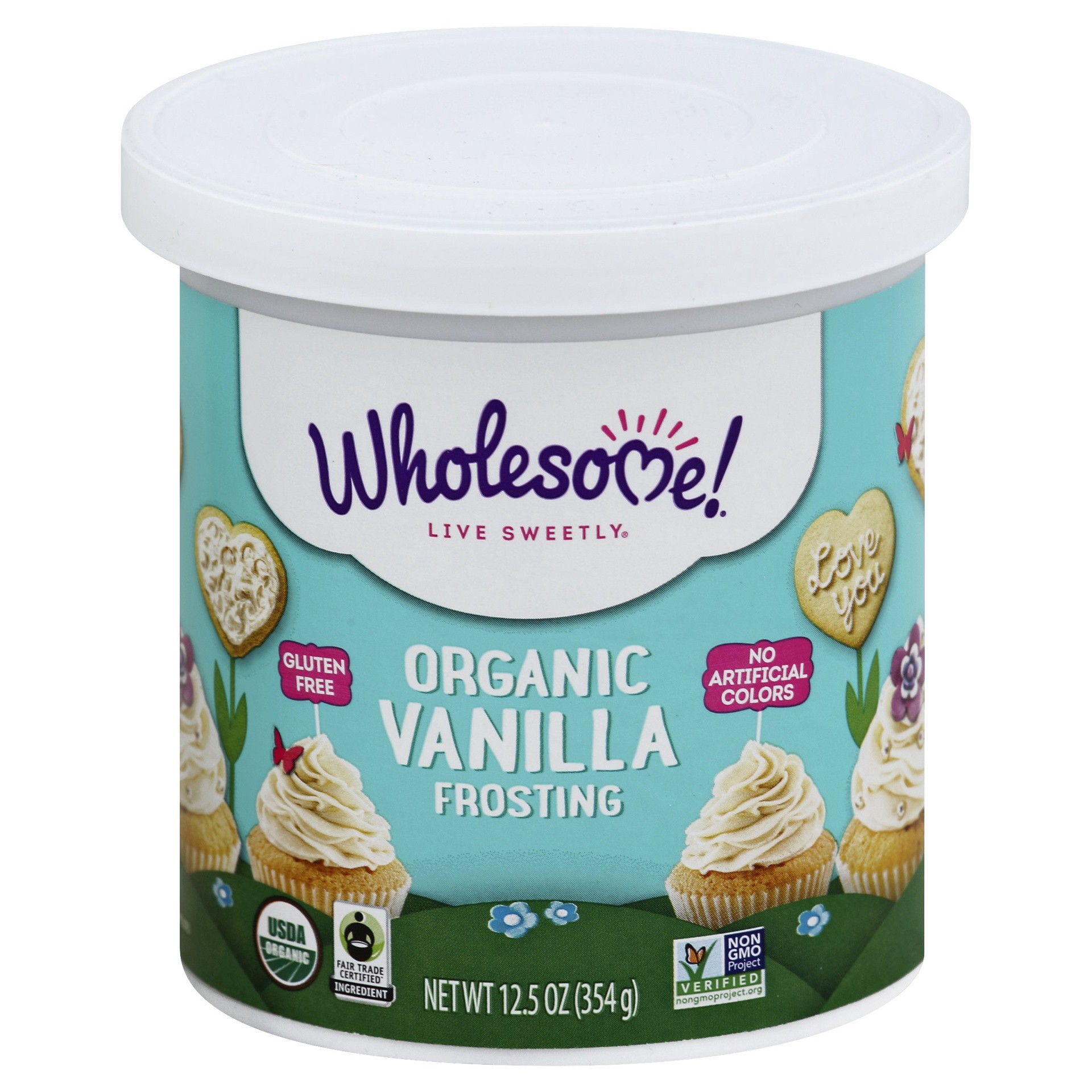 slide 1 of 3, Wholesome Sweeteners Wholesome Organic Gluten Free Vanilla Frosting, 12.5 oz