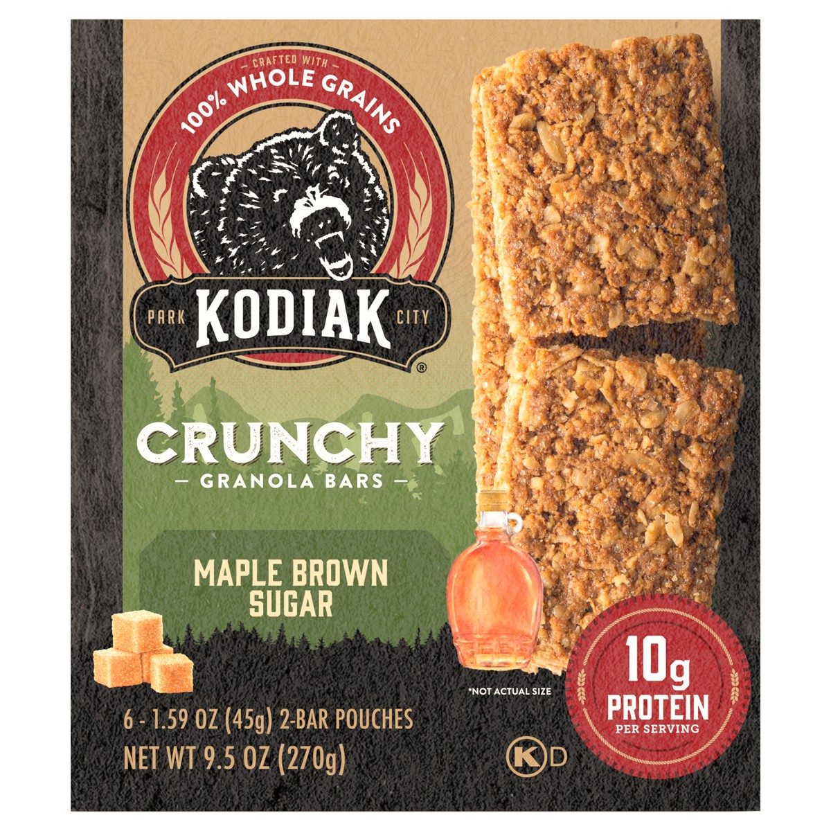 slide 5 of 12, Kodiak Cakes Crunchy Granola Bar, Maple Brown Sugar, 9.5 oz/6 ct, 6 ct