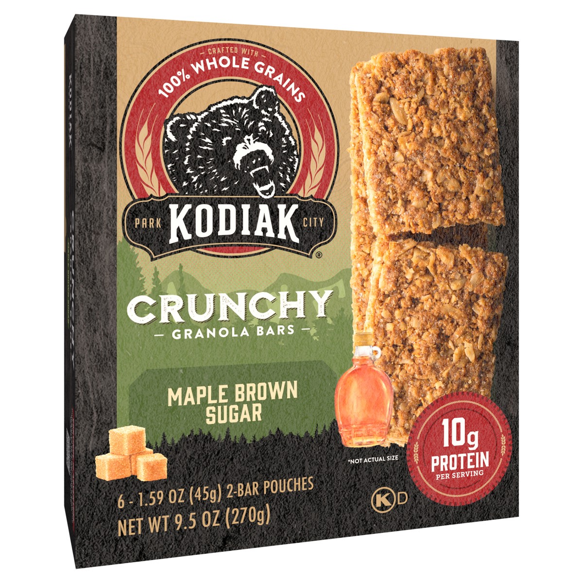 slide 2 of 12, Kodiak Cakes Crunchy Granola Bar, Maple Brown Sugar, 9.5 oz/6 ct, 6 ct