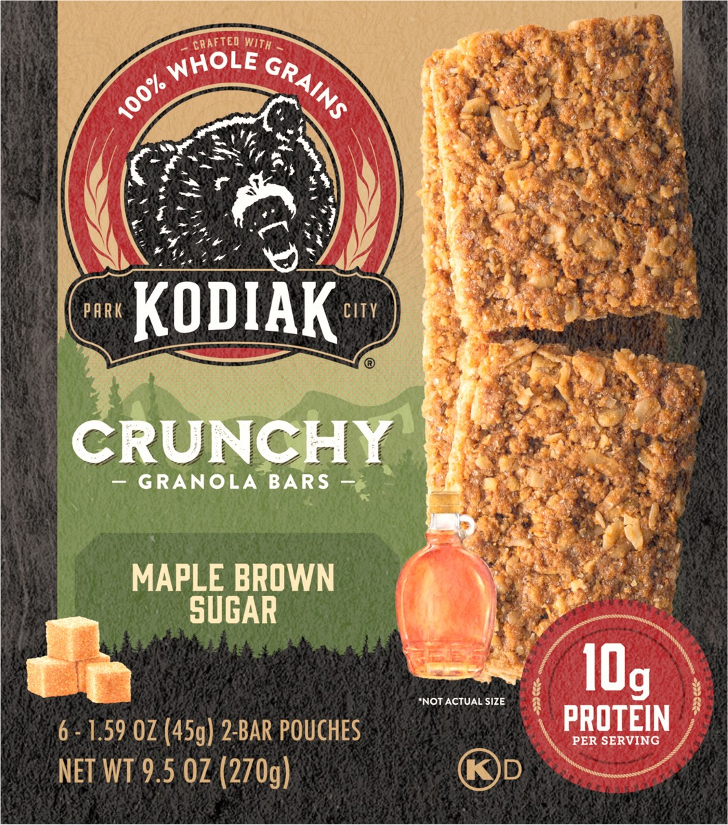 slide 4 of 12, Kodiak Cakes Crunchy Granola Bar, Maple Brown Sugar, 9.5 oz/6 ct, 6 ct