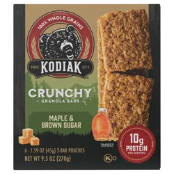 Kodiak Cakes Crunchy Granola Bar, Maple Brown Sugar, 9.5 oz/6 ct
