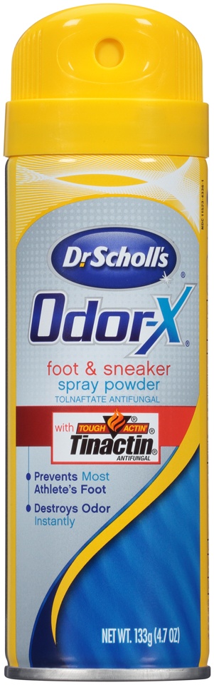 slide 1 of 1, Dr. Scholl's Odor-X Foot & Sneaker Spray Powder, 4.7 oz