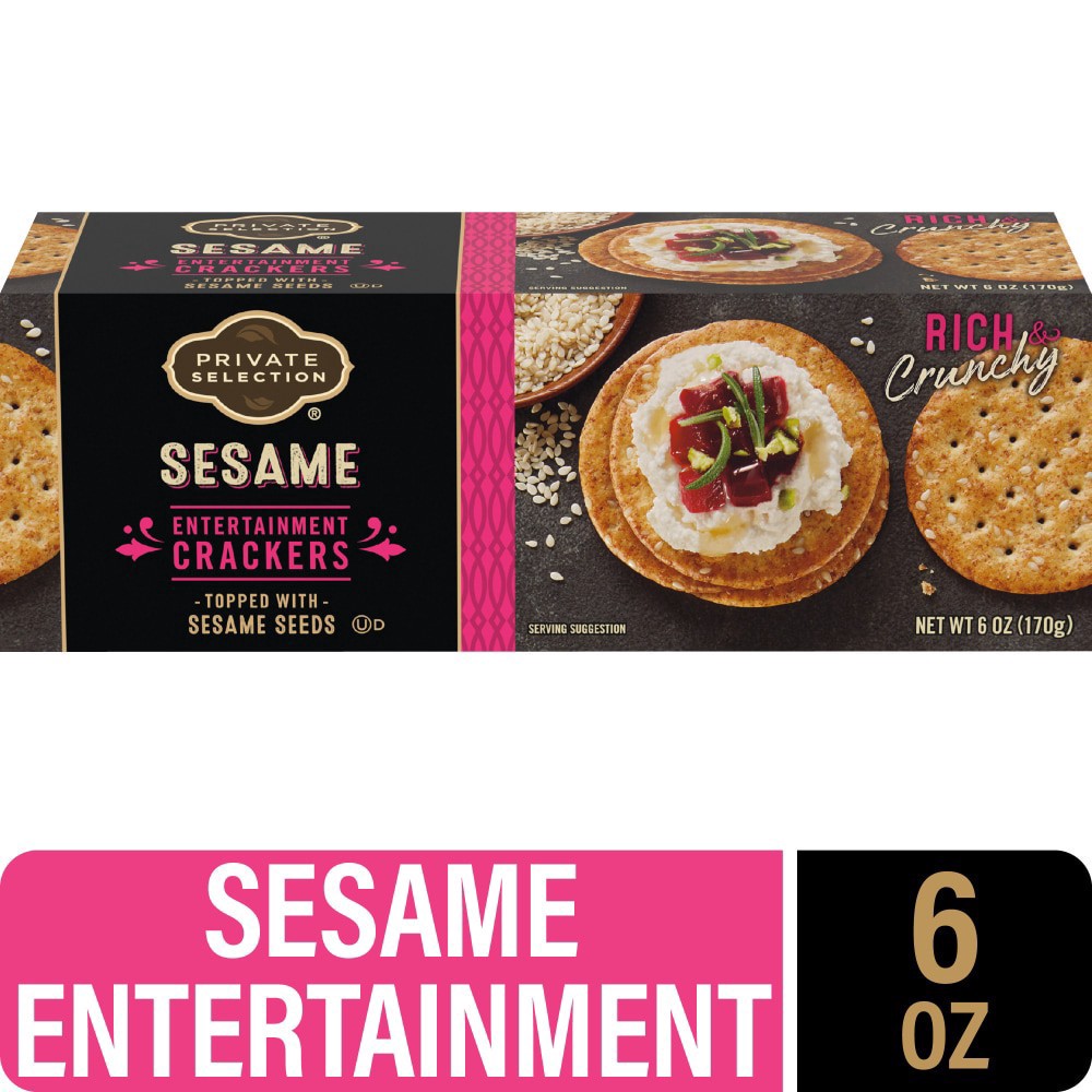 slide 1 of 5, Private Selection Sesame Entertainment Crackers, 6 oz