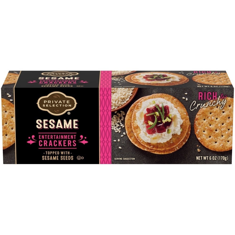 slide 1 of 1, Private Selection Sesame Entertainment Crackers, 6 oz