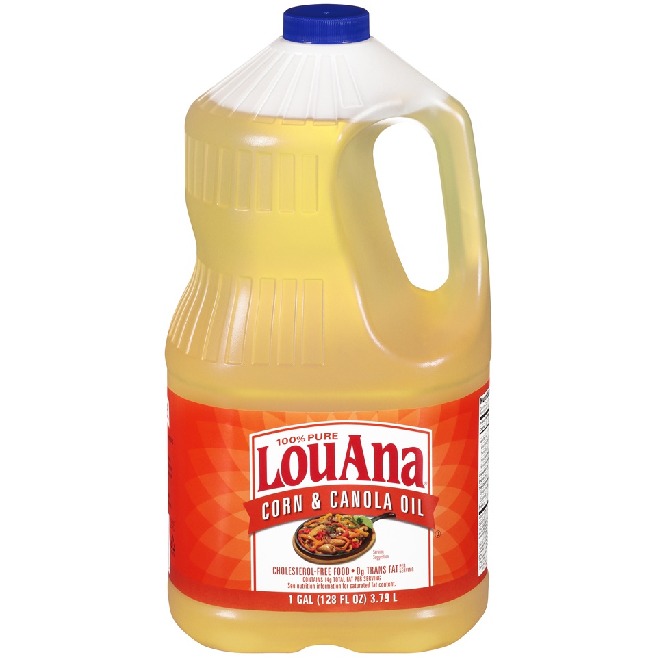 slide 1 of 1, LouAna All Natural Canola Corn Oil Of Saturated Fat, 128 oz