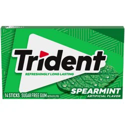 Trident Spearmint Sugar Free Gum, 14 Pieces - 0.94 oz