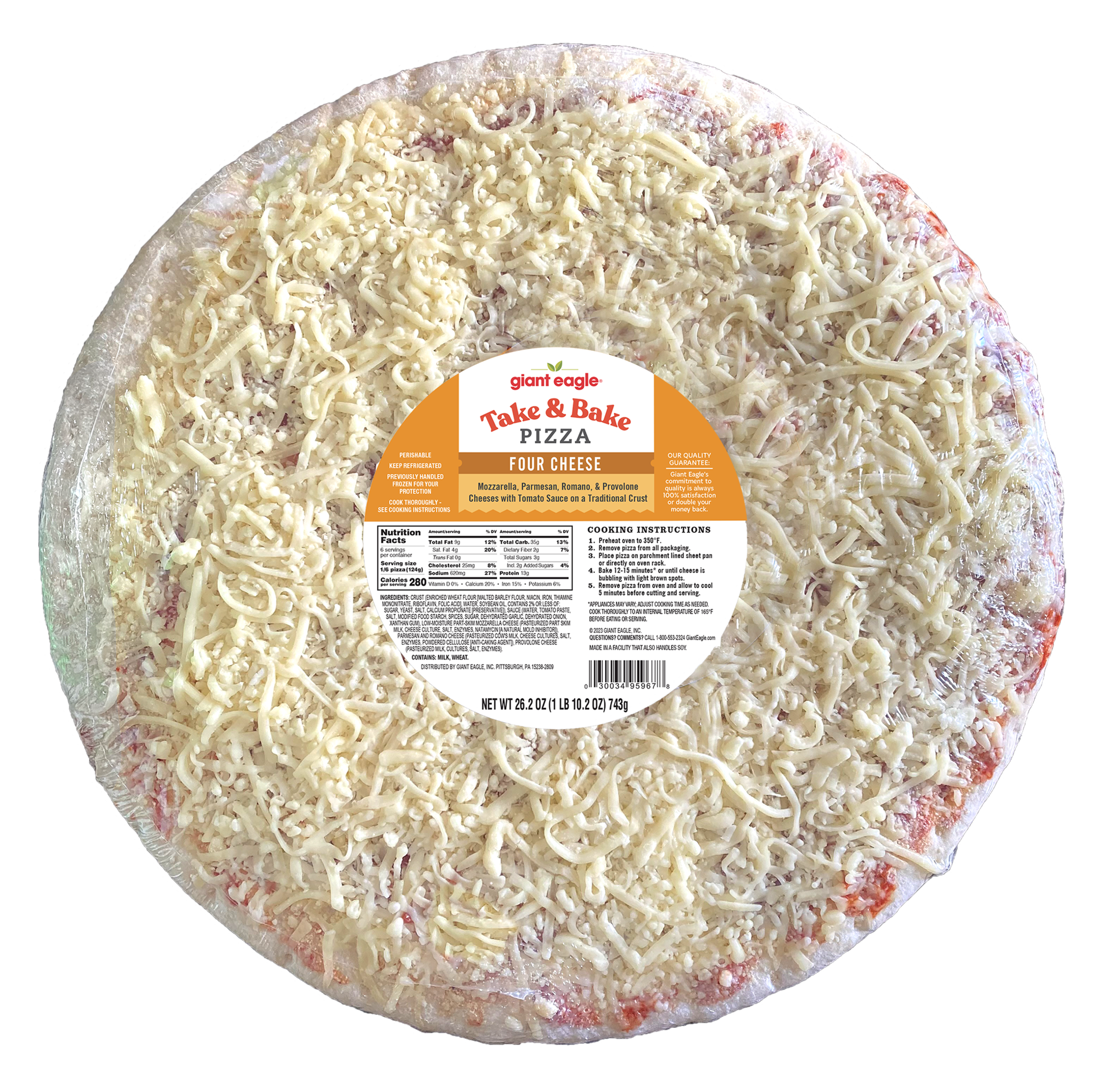 slide 1 of 1, Ge T&B Four Cheese Pizza, 19.7 ct