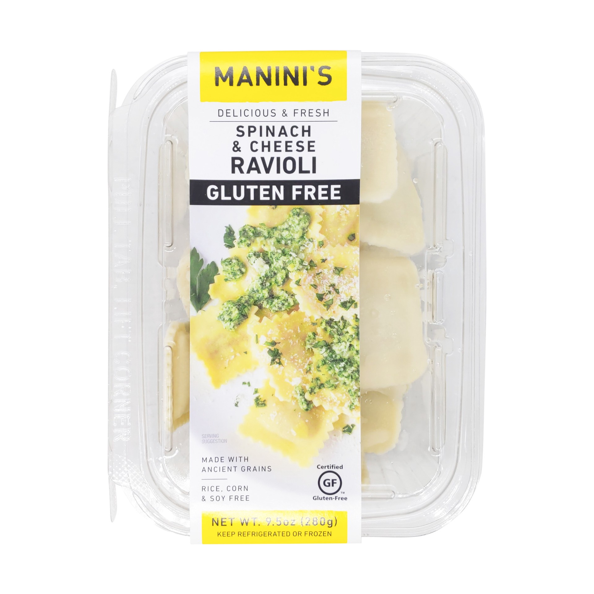 slide 1 of 1, Manini's Ravioli Spinach & Cheese Pasta 9.5 oz, 1 ct