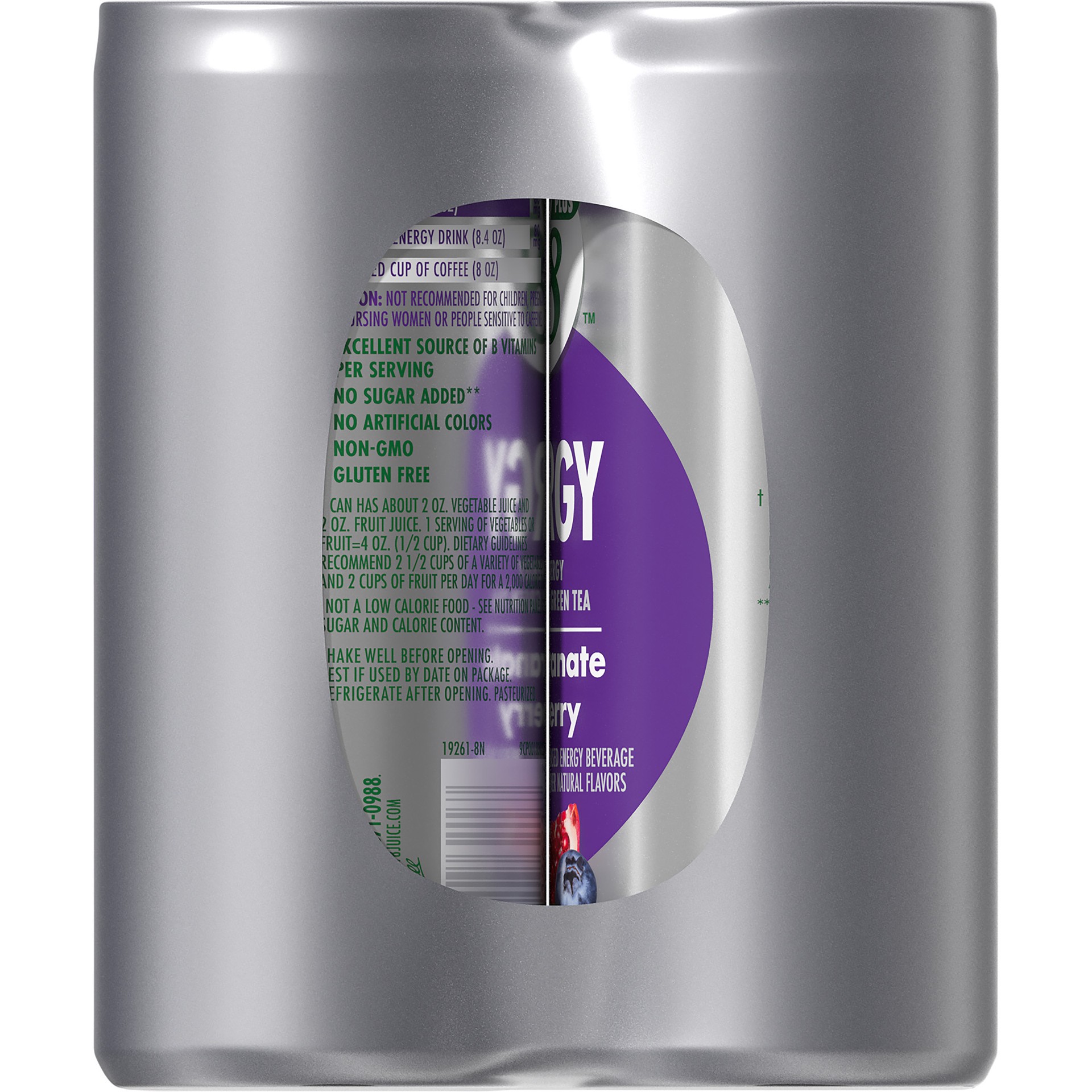 slide 2 of 5, V8 Energy Pomegranate Blueberry Energy Drink, 8 fl oz Can (6 Pack), 48.000 fl oz